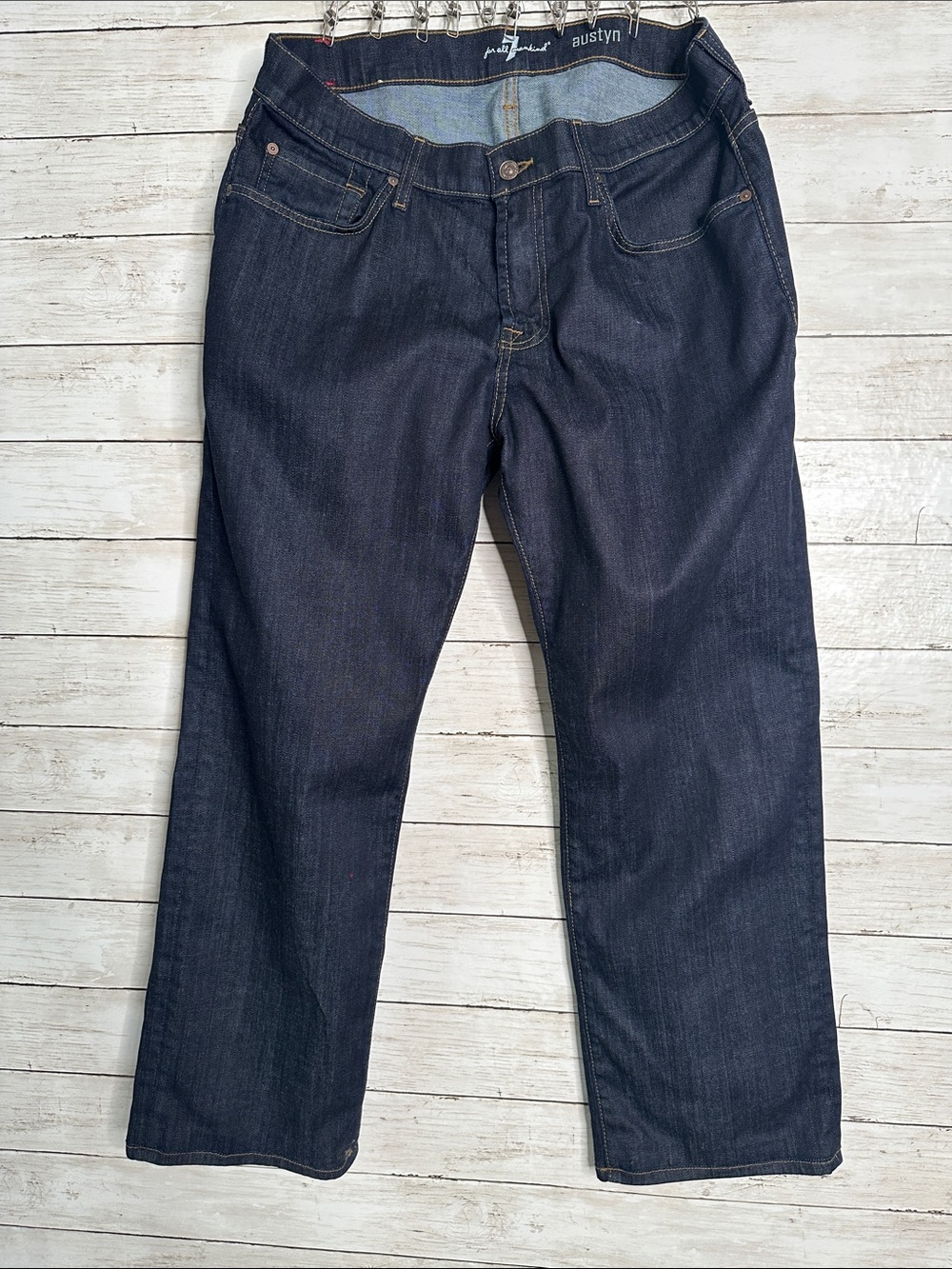 7 for all Mankind Austyn dark blue wash jeans straight leg size 36
